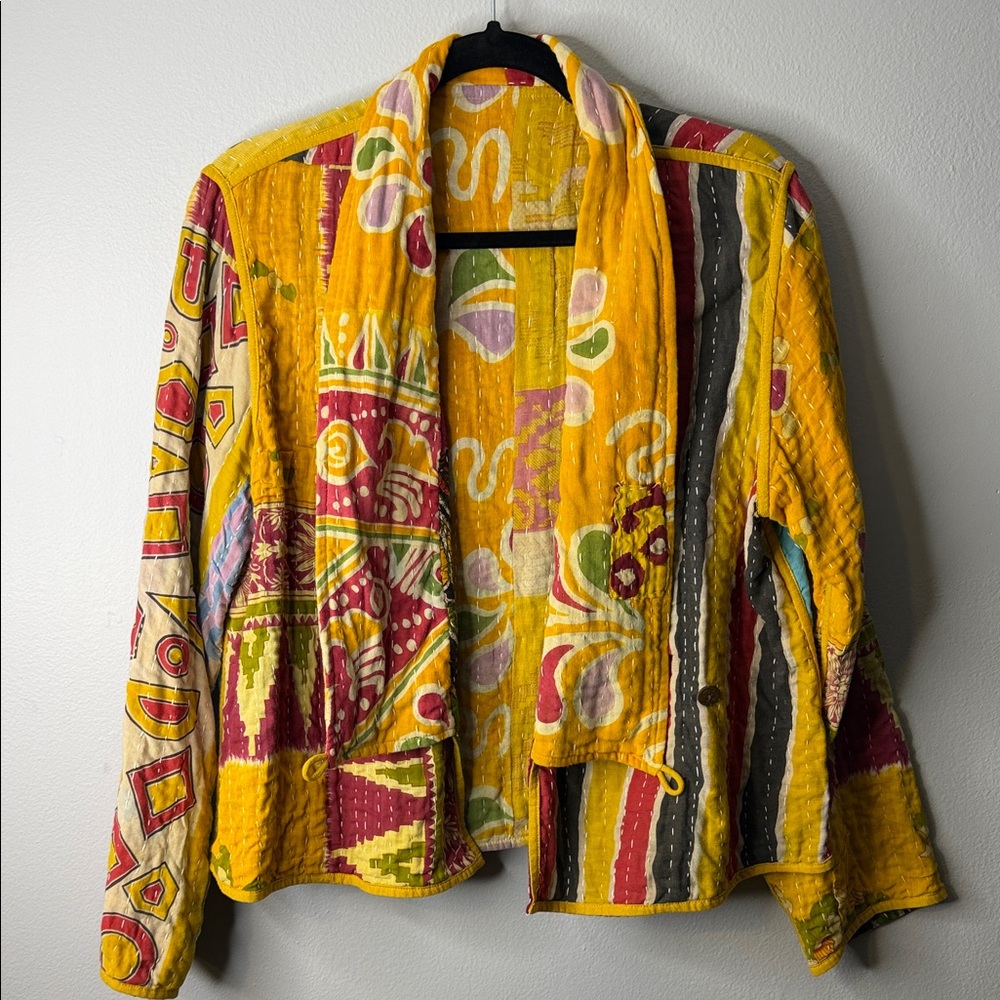 Colorful Patchwork Kantha Jacket - Picture 4 of 5